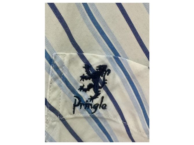 Pringle Of Scotland Misura della camicia a maniche corte Pringle 16/41 Bianco Blu - vista 5