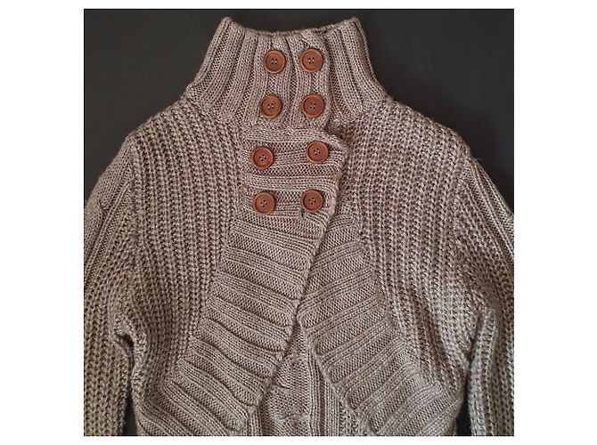 Gestuz Kurzstrickjacke Grau Wolle Mischung - Ansicht 2