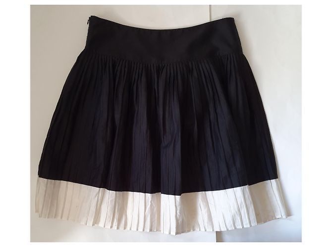 Falda plisada Ralph Lauren blanca y negra de algodón Negro Blanco - vista 2