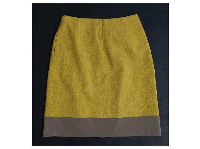 Falda Carven de algodón gris y amarilla Amarillo - vista 4