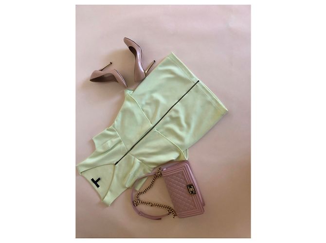 Bcbg Max Azria Lemon Yellow Cotton Dress - view 2