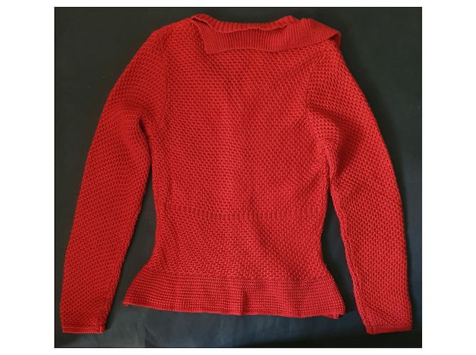 Autre Marque Rote Strickjacke DP Jeans by Didier Parakian Wolle Viskose - Ansicht 3