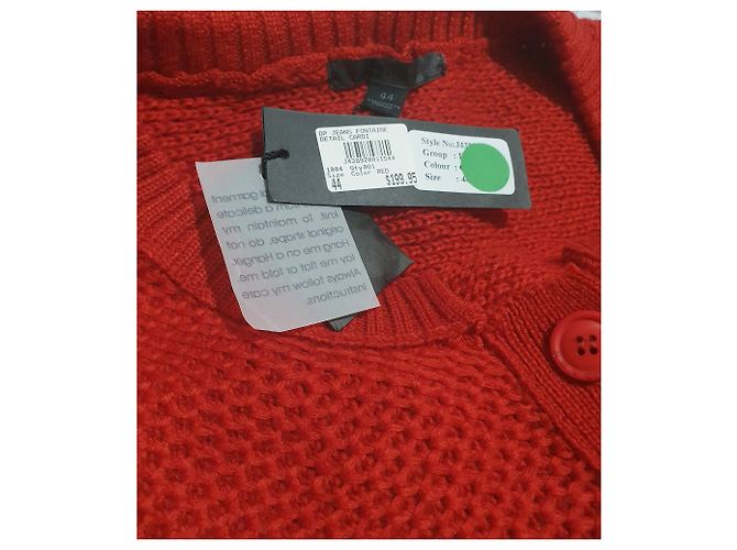 Autre Marque Rote Strickjacke DP Jeans by Didier Parakian Wolle Viskose - Ansicht 4