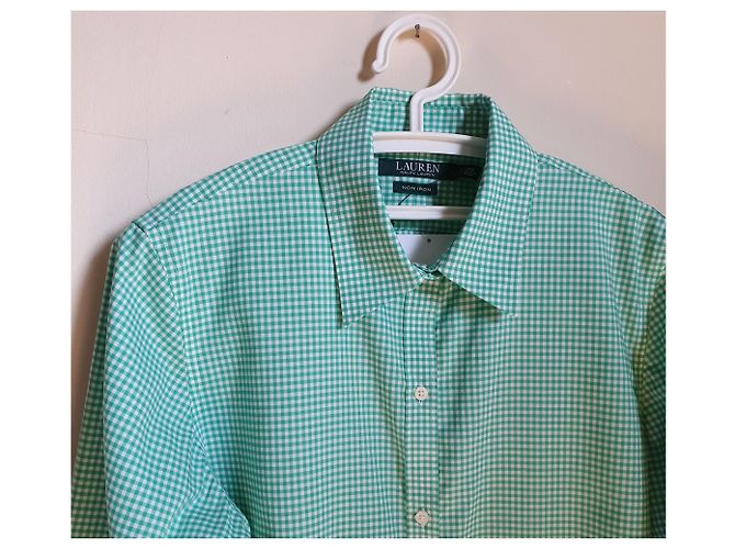 Ralph Lauren Gingham Hemd Grün Weiß Oversize - Ansicht 3