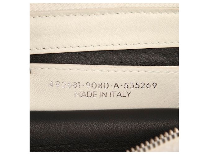 Balenciaga White Shearling Logo Clutch Bag - vista 7