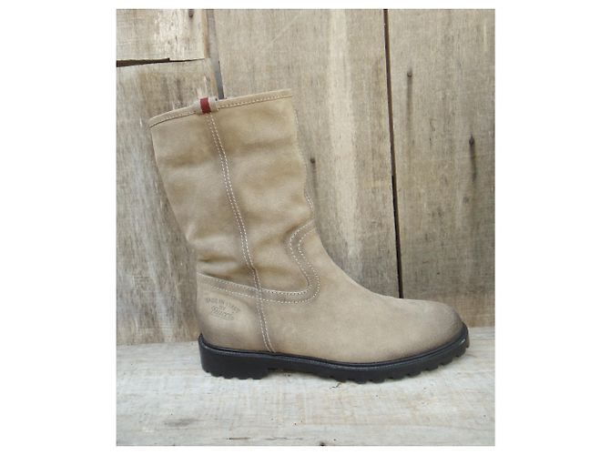 Stivaletti Gucci beige in nabuk e pelliccia 40,5 - vista 9