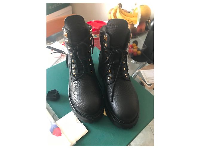 Botines Buscemi de cuero negro 36 - vista 5