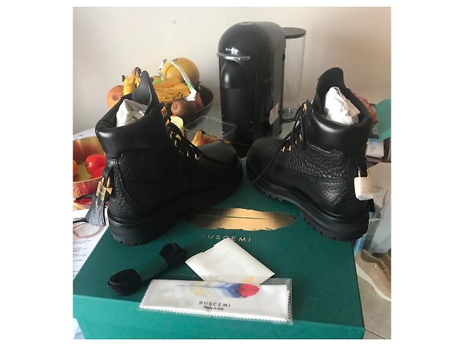 Botines Buscemi de cuero negro 36 - vista 8