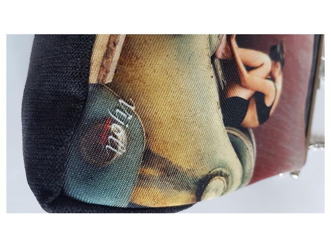 Autre Marque VIJOLI Borsa a tracolla in velluto nero con foto artistica Multicolore - vista 10