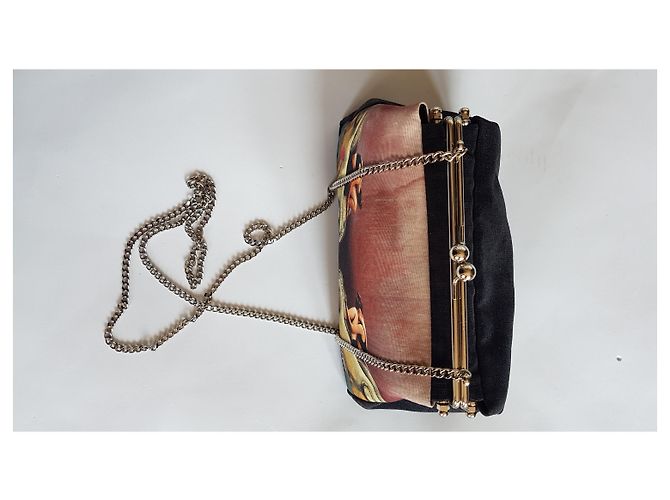 Autre Marque VIJOLI Borsa a tracolla in velluto nero con foto artistica Multicolore - vista 5