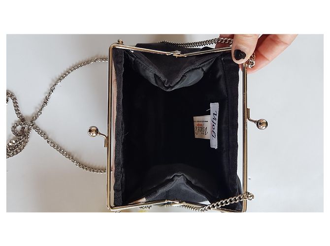 Autre Marque VIJOLI Borsa a tracolla in velluto nero con foto artistica Multicolore - vista 6