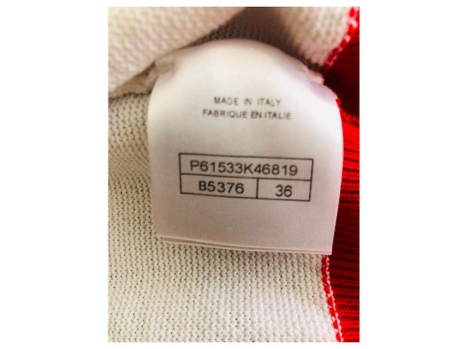 Chanel-Cardigan 2019, weiß und Rot - Ansicht 4
