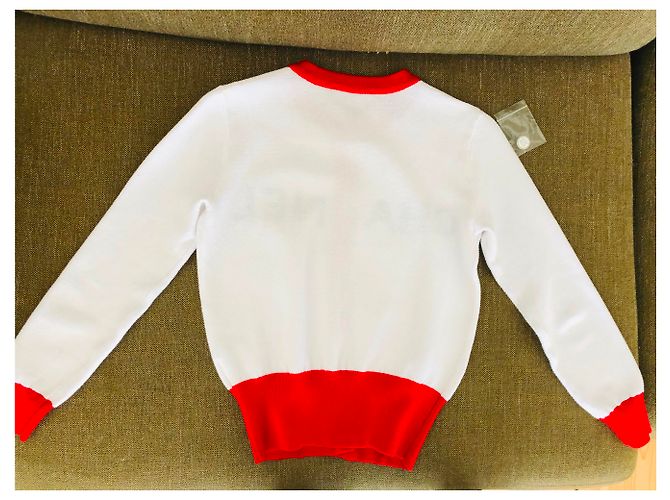 Chanel-Cardigan 2019, weiß und Rot - Ansicht 5