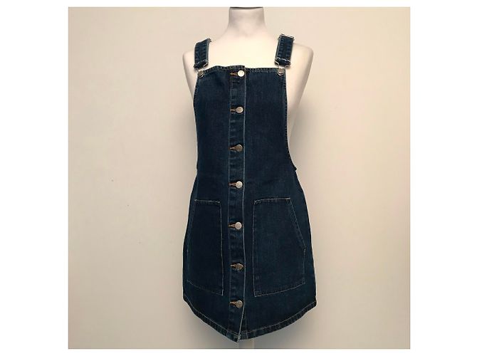 Vestido Mono Zara Azul de Algodón - vista 2
