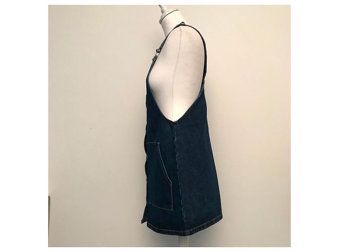 Vestido Mono Zara Azul de Algodón - vista 3