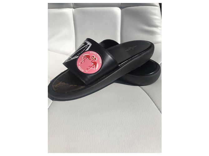 Mule Louis Vuitton Checkpoint Nere in Gomma 36 Nero - vista 2