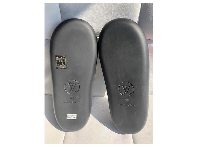 Mule Louis Vuitton Checkpoint Nere in Gomma 36 Nero - vista 3