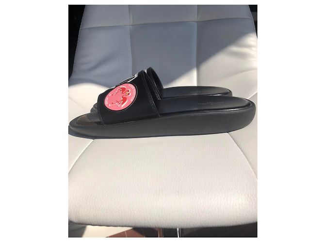 Mule Louis Vuitton Checkpoint Nere in Gomma 36 Nero - vista 5