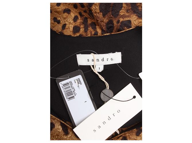 Vestido Sandro Estampado Leopardo em Seda e Lã Multicor Estampa de leopardo - vista 3