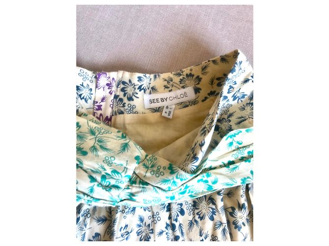 Falda See by Chloé de algodón con volantes y estampado floral Multicolor - vista 3