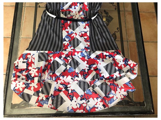 Peter Pilotto X Target Kleider Schwarz Weiß Rot Hellblau - Ansicht 3