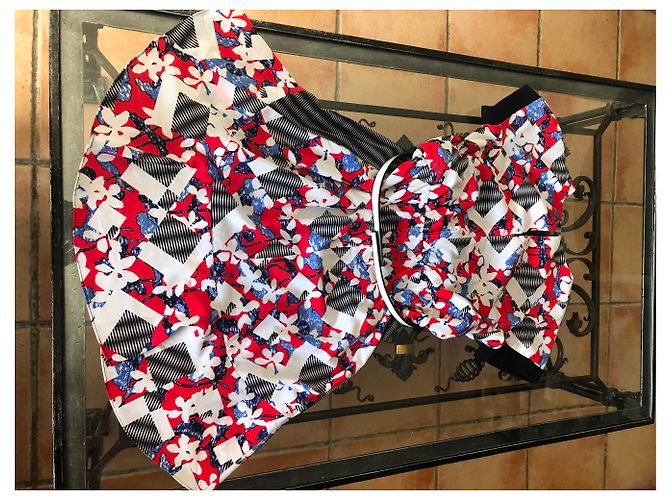 Peter Pilotto X Target Kleider Schwarz Weiß Rot Hellblau - Ansicht 6