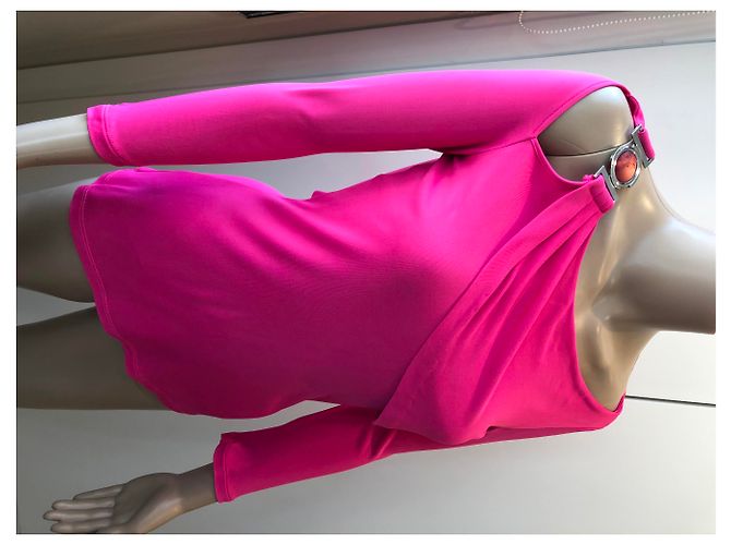 Top de viscosa rosa Versace - vista 2
