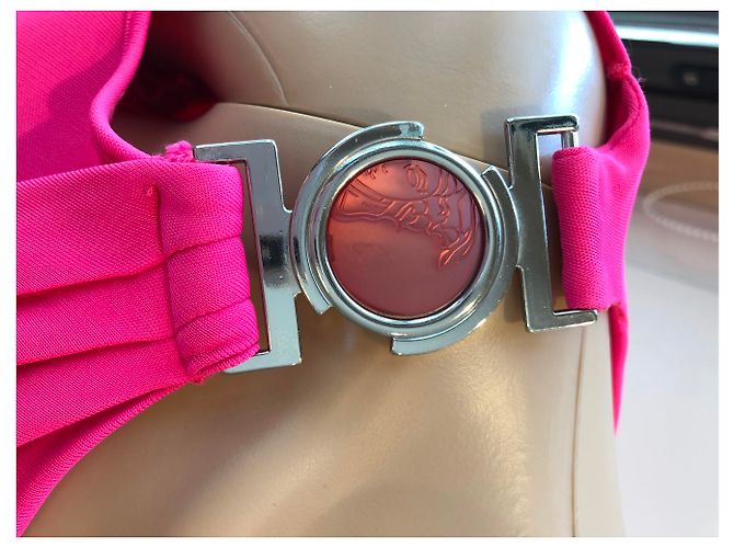 Top de viscosa rosa Versace - vista 3