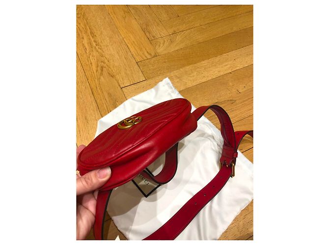 Cinturón Gucci Marmont con Bolsillo Rojo Roja - vista 4