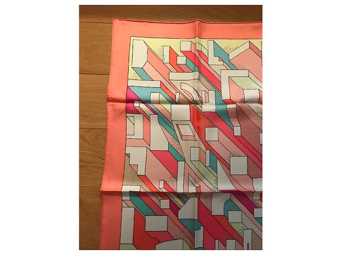 Hermès Hermes Square 90 cm An einem Sommertag Pink - Ansicht 4