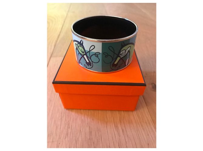 Bracciale Hermès Coup de Fouet smaltato Verde - vista 3