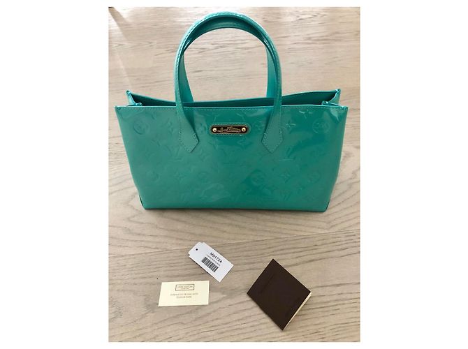 LOUIS VUITTON Wilshire Monogram Vernis Blue Lagoon Turchese - vista 2