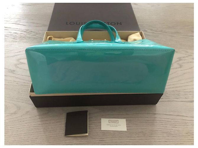 LOUIS VUITTON Wilshire Monogram Vernis Blue Lagoon Turchese - vista 3