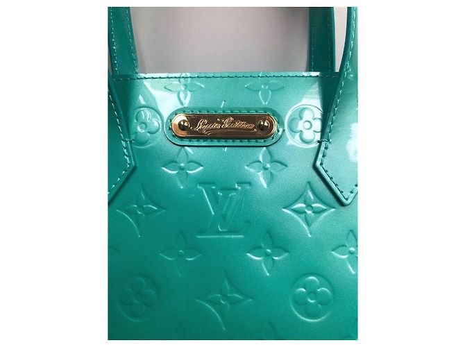 LOUIS VUITTON Wilshire Monogram Vernis Blue Lagoon Turchese - vista 4