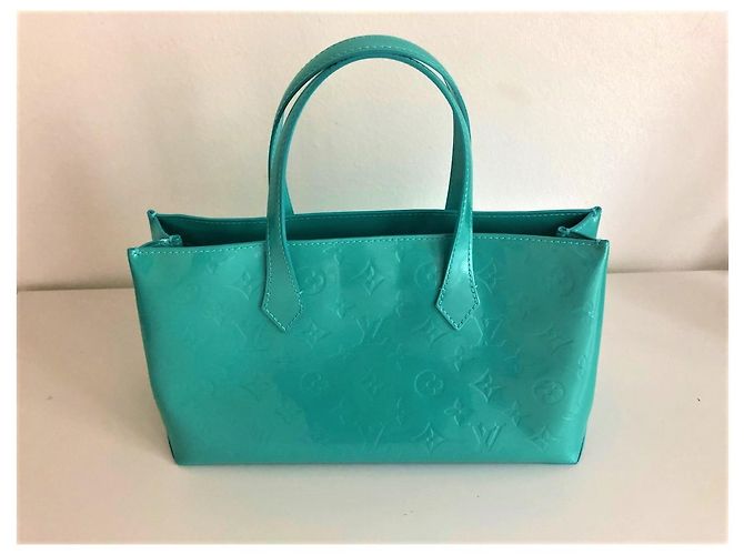 LOUIS VUITTON Wilshire Monogram Vernis Blue Lagoon Turchese - vista 5