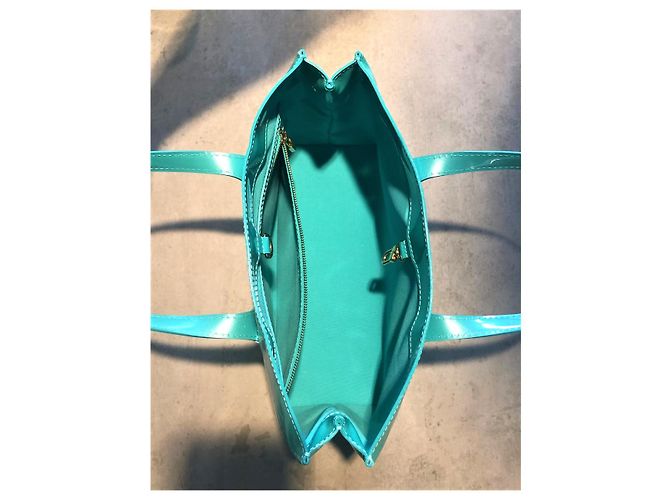 LOUIS VUITTON Wilshire Monogram Vernis Blue Lagoon Turchese - vista 6