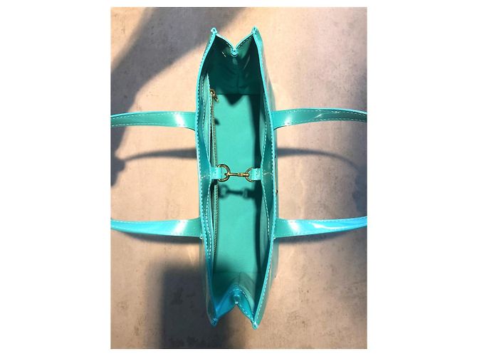 LOUIS VUITTON Wilshire Monogram Vernis Blue Lagoon Turchese - vista 7