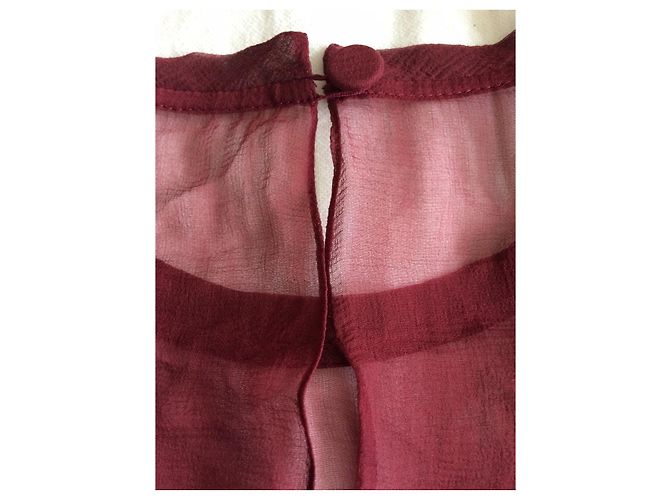 Chloé Blusa de encaje de seda con bordado Guipur Burdeos - vista 6