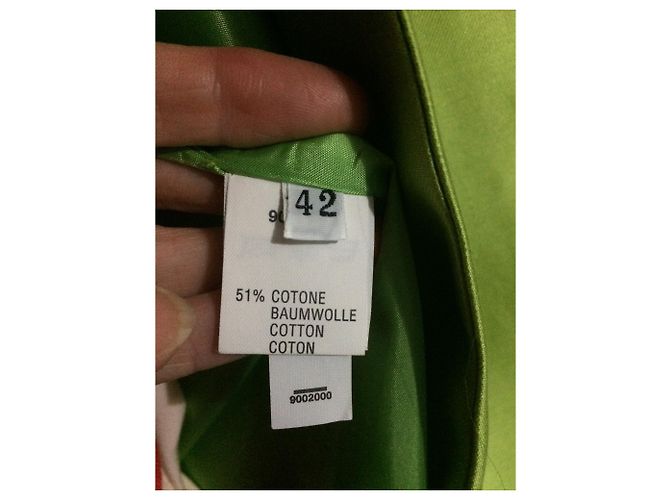 Autre Marque Clips Leichter Mantel Grün Baumwolle Seide - Ansicht 8