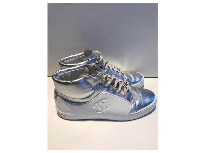 Sneakers Chanel bianche e argento, taille 40. Eccellente stato . Bianco - vista 2