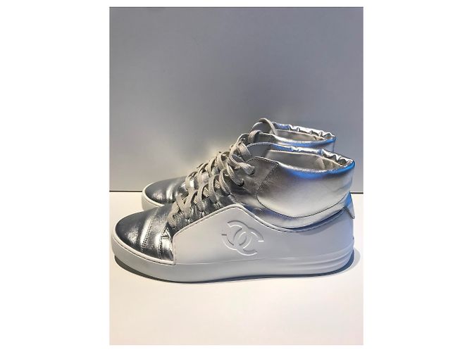 Sneakers Chanel bianche e argento, taille 40. Eccellente stato . Bianco - vista 4