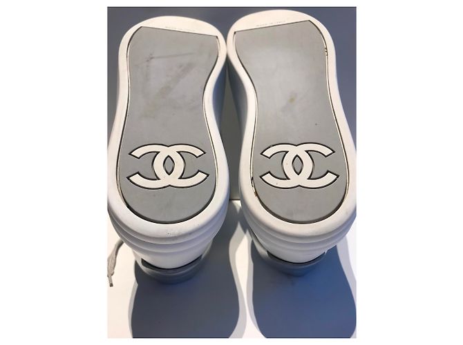 Sneakers Chanel bianche e argento, taille 40. Eccellente stato . Bianco - vista 6