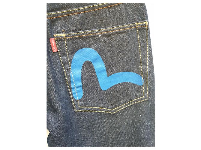 jeans grezzi taglia Evisu 30 - arredamento dipinto di blu Blu scuro - vista 4