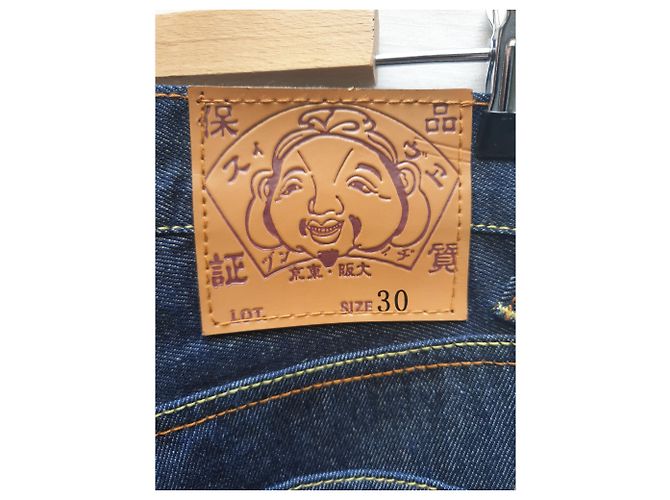 jeans grezzi taglia Evisu 30 - arredamento dipinto di blu Blu scuro - vista 5