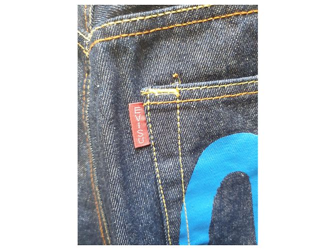 jeans grezzi taglia Evisu 30 - arredamento dipinto di blu Blu scuro - vista 6