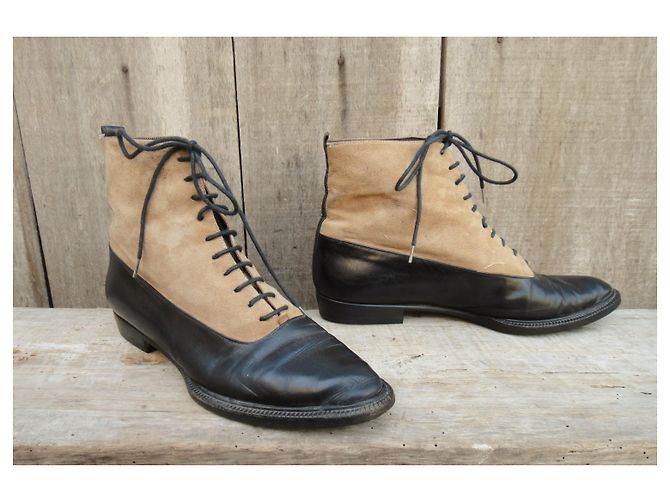 botas Prada p vintage 36 Negro Beige - vista 3