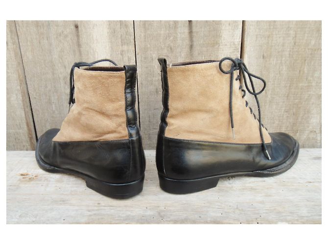 botas Prada p vintage 36 Negro Beige - vista 5
