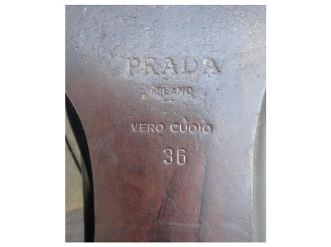 botas Prada p vintage 36 Negro Beige - vista 7