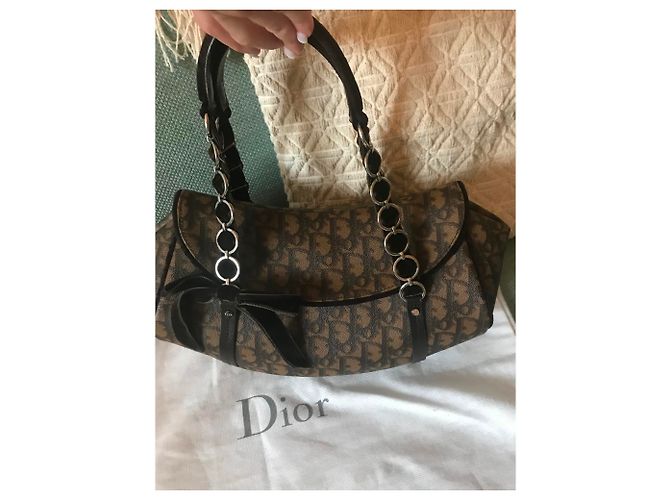 Borsa a mano Christian Dior Romantic Trotter in Pelle Marrone Scuro - vista 3