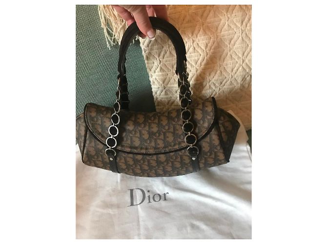 Borsa a mano Christian Dior Romantic Trotter in Pelle Marrone Scuro - vista 4